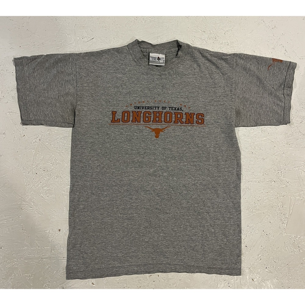 Vintage University‎ Texas Longhorns Shirt Mens Small Oversized Timeout Gray